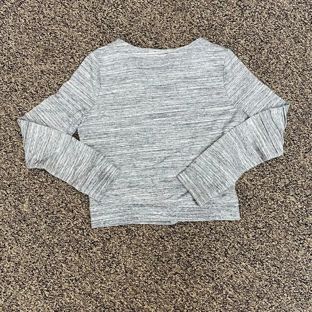 Cherokee Girls Gray Space-Dye Knit Moto Jacket - Size Large (10/12)